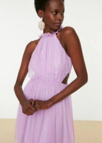 Lila elbise - Görsel 3