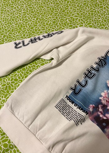 Beyaz Kadın Sweatshirt - Görsel 7