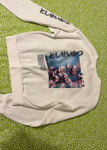 Beyaz Kadın Sweatshirt - Görsel 5