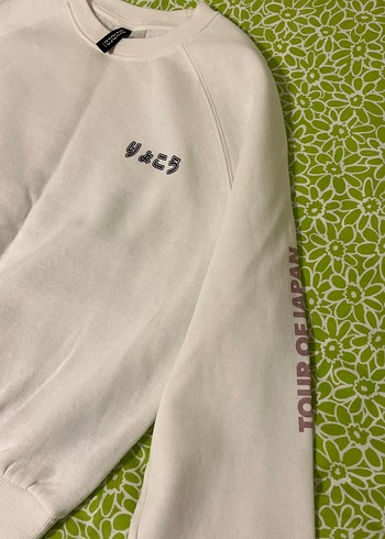 Beyaz Kadın Sweatshirt - Görsel 3