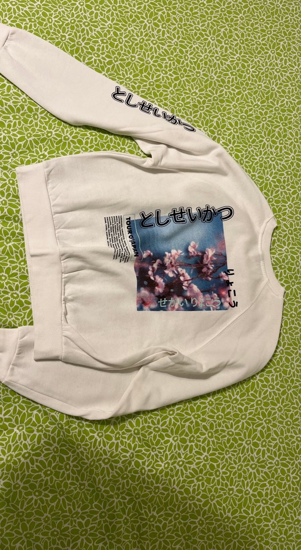 Beyaz Kadın Sweatshirt - Görsel 5