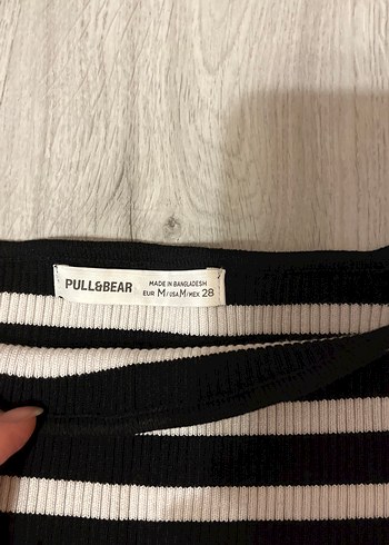 Çizgili Siyah Kadın Triko Bluz - Görsel 3