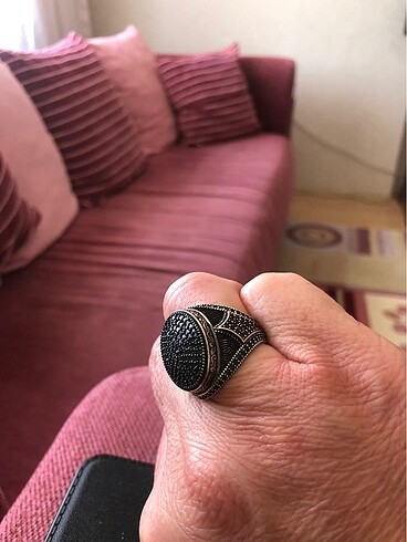 Beden yeşil Renk 925 ayar erkek gümüş yüzük