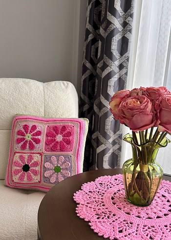 Bohem Çiçek Desenli Kırlent Kılıfı - Görsel 6