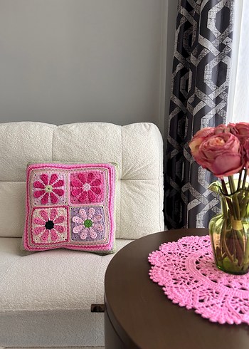 Bohem Çiçek Desenli Kırlent Kılıfı - Görsel 5