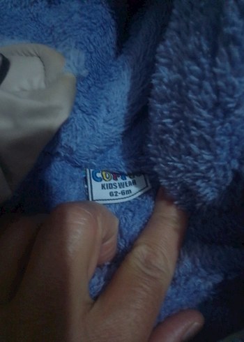 Mavi Gri Kürklü Bebek Tulumu - Görsel 4