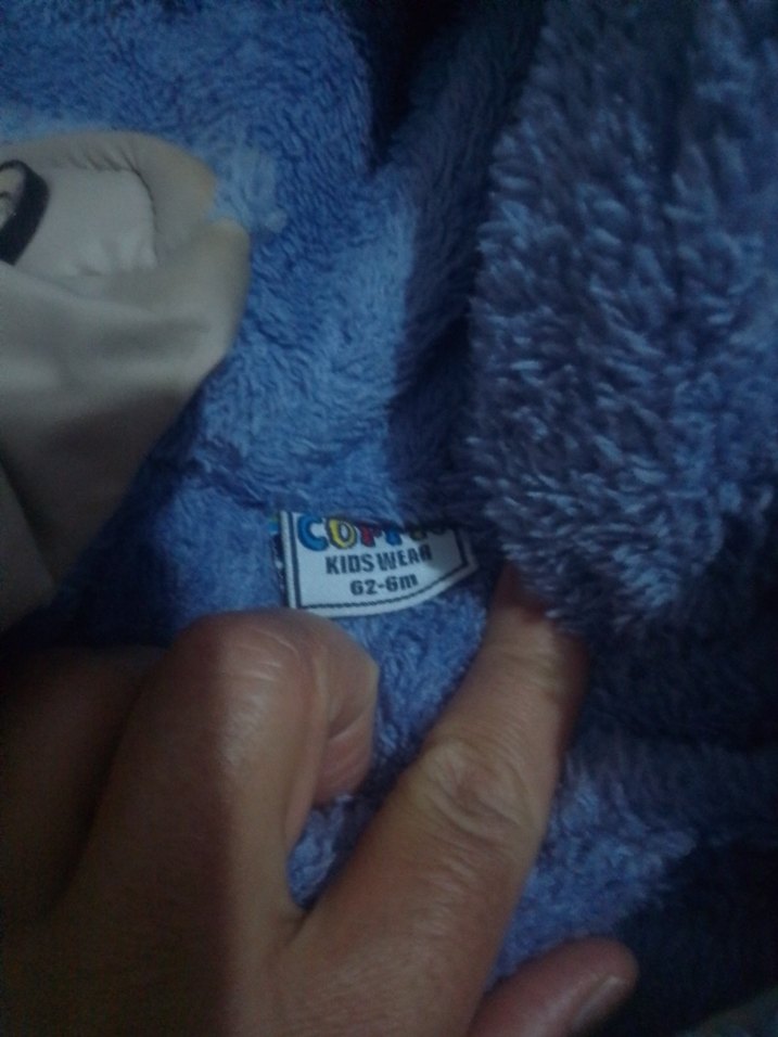 Mavi Gri Kürklü Bebek Tulumu - Görsel 4