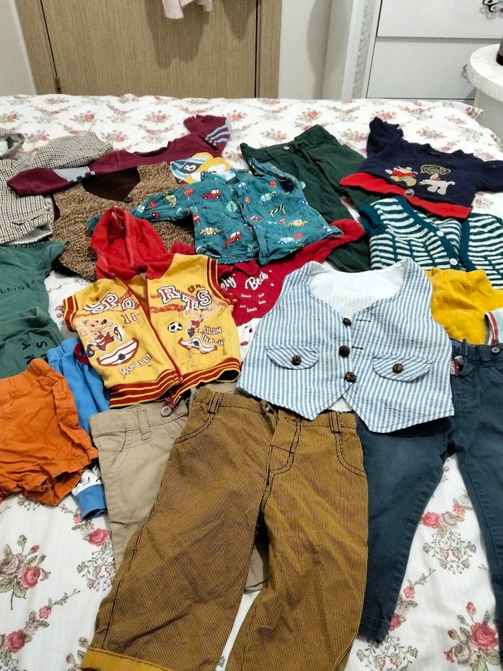 Renkli Desenli Uzun Kollu Bebek Tulum - Görsel 3