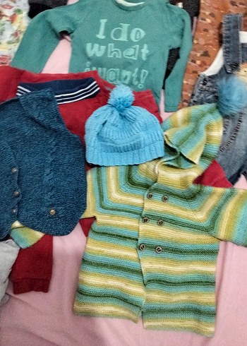 Çok Renkli Erkek Çocuk Örgü Hırka - Görsel 12