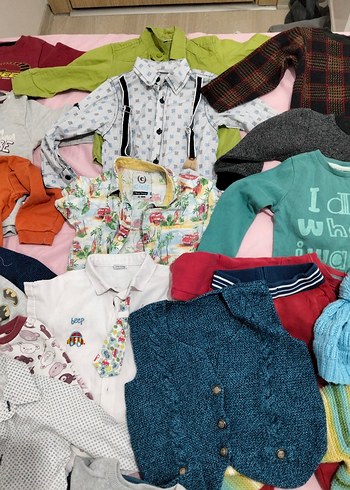 Çok Renkli Erkek Çocuk Örgü Hırka - Görsel 9