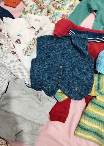 Çok Renkli Erkek Çocuk Örgü Hırka - Görsel 13