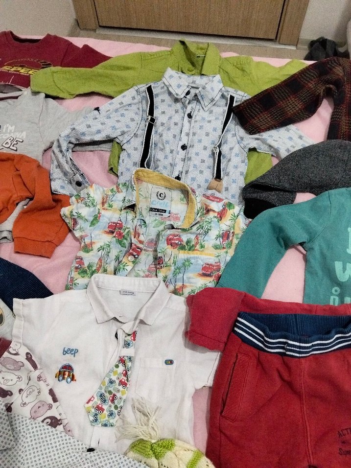 Çok Renkli Erkek Çocuk Örgü Hırka - Görsel 2