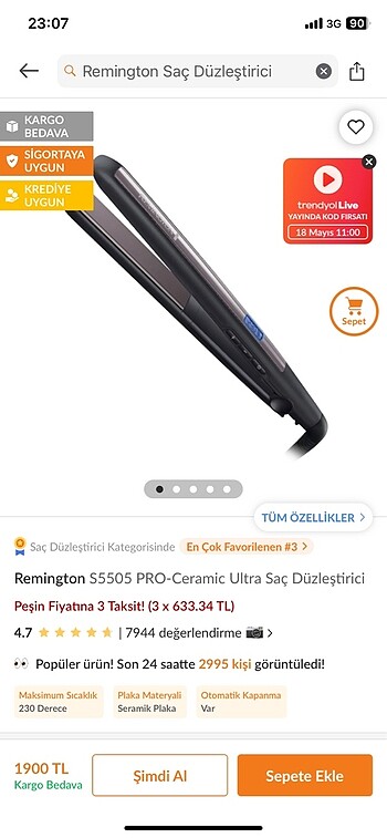 Remington saç düzleştirici