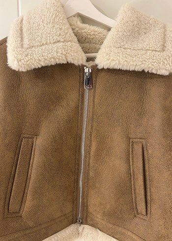 Kürklü Kahverengi Süet Kadın Ceket - Görsel 2