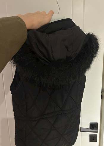 Zara Kürklü Siyah Kadın Yelek - Görsel 2