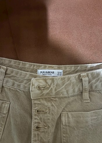 Pull and Bear Pull & Bear Bej Kadın Kot Şort