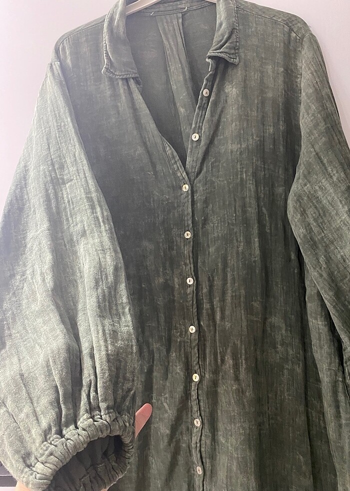 Yıkama müslin elbise - Görsel 3