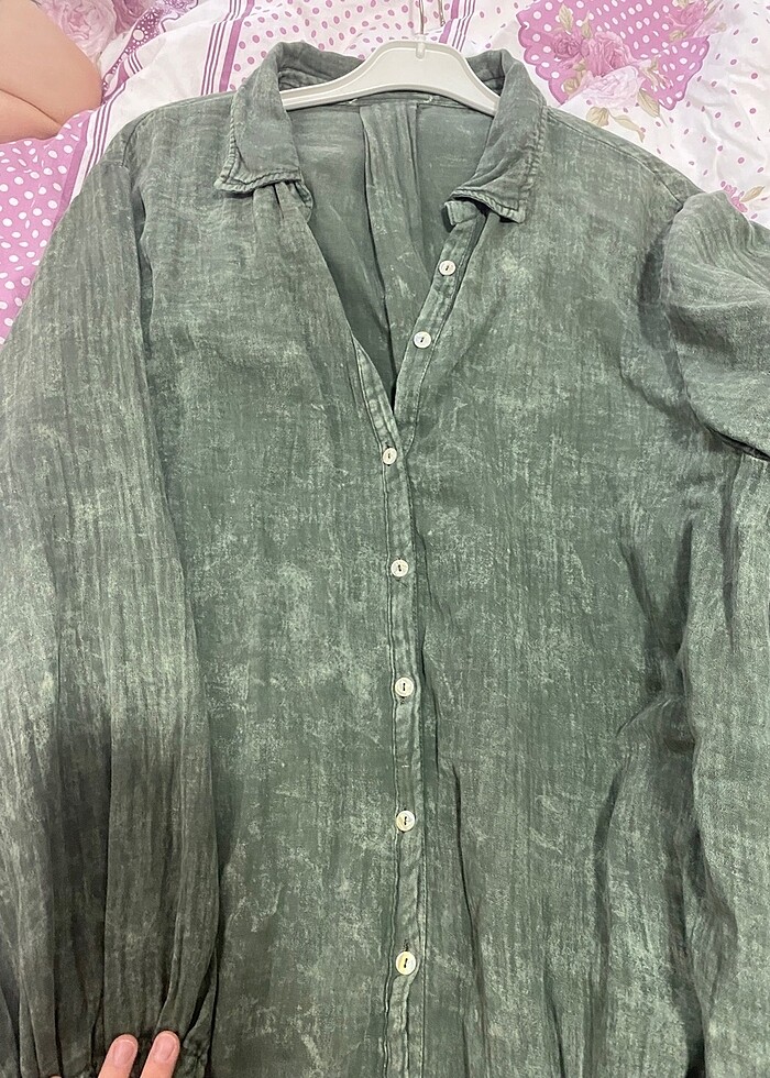 Yıkama müslin elbise - Görsel 4