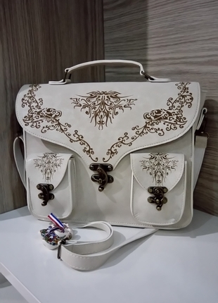 VİNTAGE MODEL ÇANTA KREM RENK