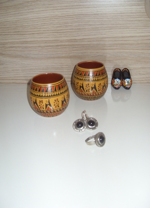 Handmade Otantik küpe yüzük seti