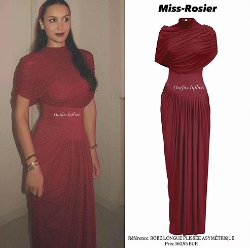 l Beden miss rosier catherine asimetrik bordo tül detaylı elbise