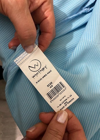 Mavi Pamuklu Kadın Gömlek - Görsel 3