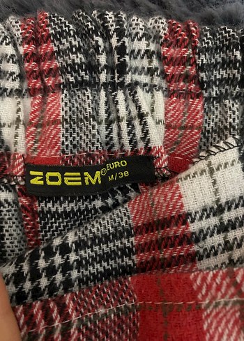 Kırmızı Gri Kareli Etek - Görsel 4