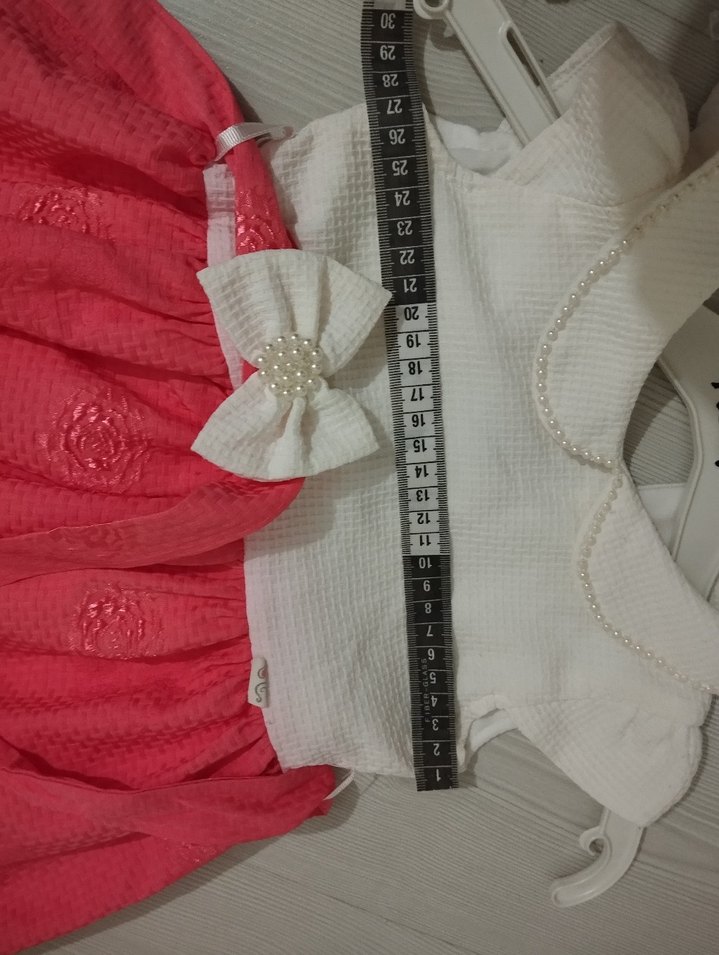 Nakışlı Beyaz Kız Çocuk Elbise - Görsel 2