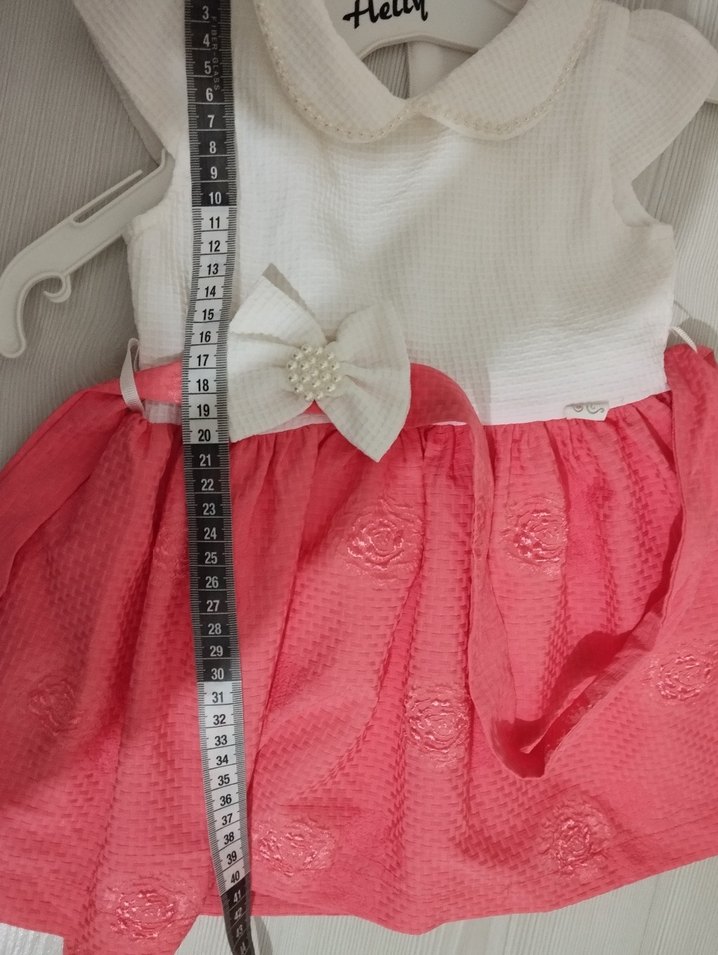 Nakışlı Beyaz Kız Çocuk Elbise - Görsel 3