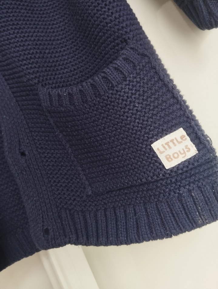 Erkek Çocuk Lacivert Örgü Hırka - Görsel 3