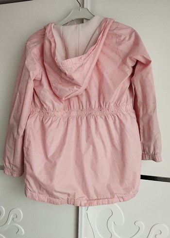 Kız Çocuk Pembe Düğmeli Yağmurluk - Görsel 6