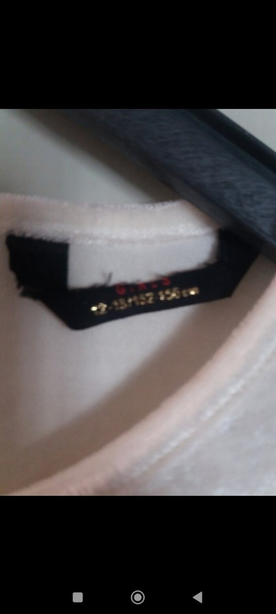 Uzun Kollu Simli Beyaz Kız Çocuk Elbise - Görsel 2