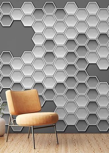 Kahverengi  gri beyaz mavi Modern  duvar kagidi - Görsel 5