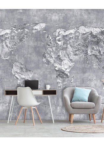 Kahverengi  gri beyaz mavi Modern  duvar kagidi - Görsel 14