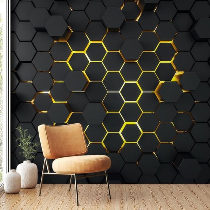 Kahverengi  gri beyaz mavi Modern  duvar kagidi - Görsel 4