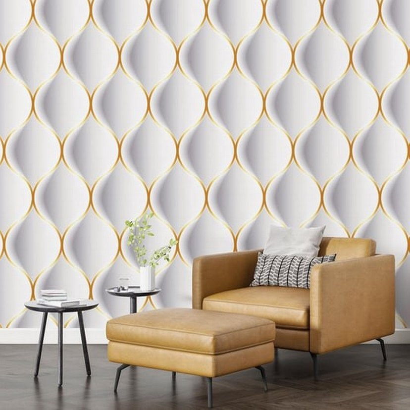 Kahverengi  gri beyaz mavi Modern  duvar kagidi - Görsel 3