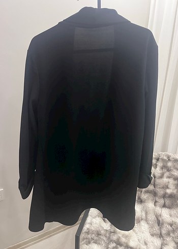 Siyah Midi ceket - Görsel 2