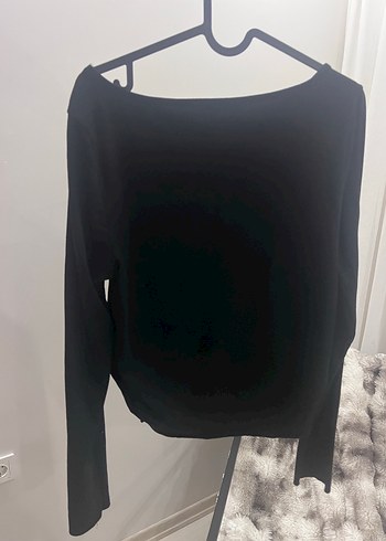 Kadın Siyah Uzun Kollu V Yaka Kazak - Görsel 2