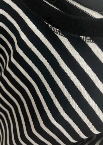 Çizgili Kadın Uzun Kollu tişört - Görsel 3