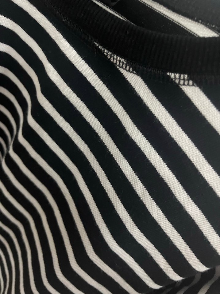 Çizgili Kadın Uzun Kollu tişört - Görsel 3