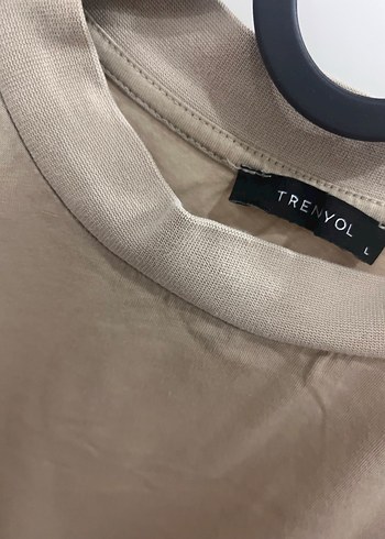 Bej Kadın Keten Tişört, Kısa Kollu - Görsel 3