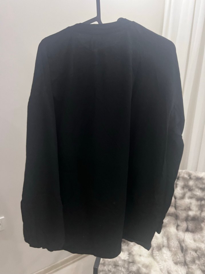 Siyah Uzun Kollu yarasa kol tişört - Görsel 2