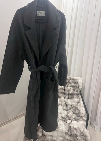 Antrasit Gri Kadın Kaban - Görsel 3