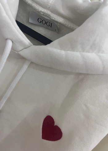 Kadın Beyaz Kapüşonlu Pamuk Sweatshirt - Görsel 3