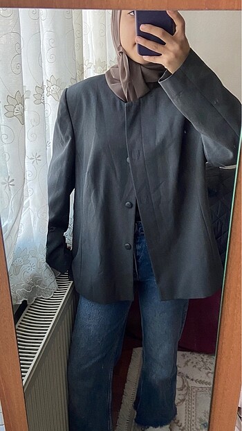 m Beden gri Renk Vintage Blazer ceket