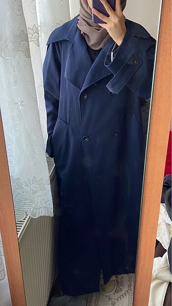 Stradivarius Vintage Lacivert Trençkot