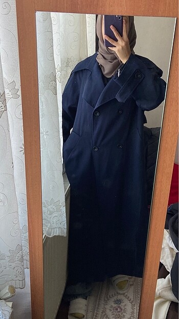 m Beden lacivert Renk Vintage Lacivert Trençkot