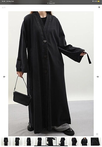 38 Beden siyah Renk Zülays denim abaya