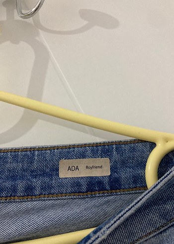 s Beden mavi Renk Kadın Açık Mavi Yırtık Bol Kesim Denim Pantolon