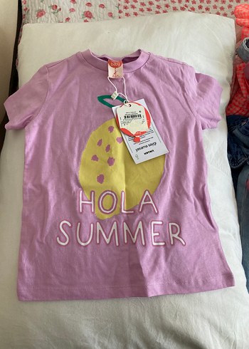 Pembe Kız Çocuk Kısa Kollu Baskılı Tişört
